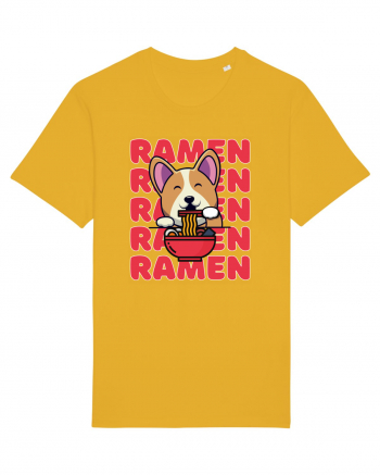 Kawaii Corgi Eating Ramen Spectra Yellow