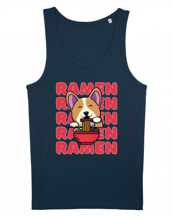 Kawaii Corgi Eating Ramen Navy