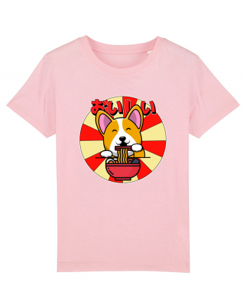 Kawaii Corgi Eating Ramen Cotton Pink