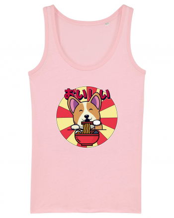 Kawaii Corgi Eating Ramen Cotton Pink