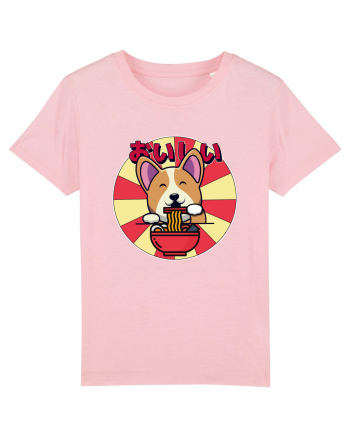 Kawaii Corgi Eating Ramen Cotton Pink