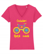 Ochelari de spiță nobilă Tricou mânecă scurtă guler V Damă Evoker