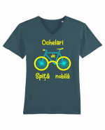 Ochelari de spiță nobilă Tricou mânecă scurtă guler V Bărbat Presenter