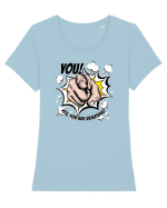 You are beautiful Tricou mânecă scurtă guler larg fitted Damă Expresser