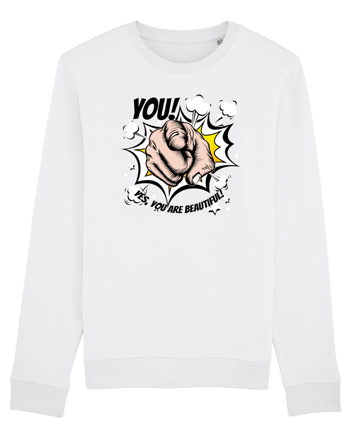 Bluză mânecă lungă Unisex Rise White