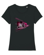 Motorcycle ride 5 Tricou mânecă scurtă guler larg fitted Damă Expresser