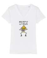 Deșteptu' lu' Pește Tricou mânecă scurtă guler V Damă Evoker
