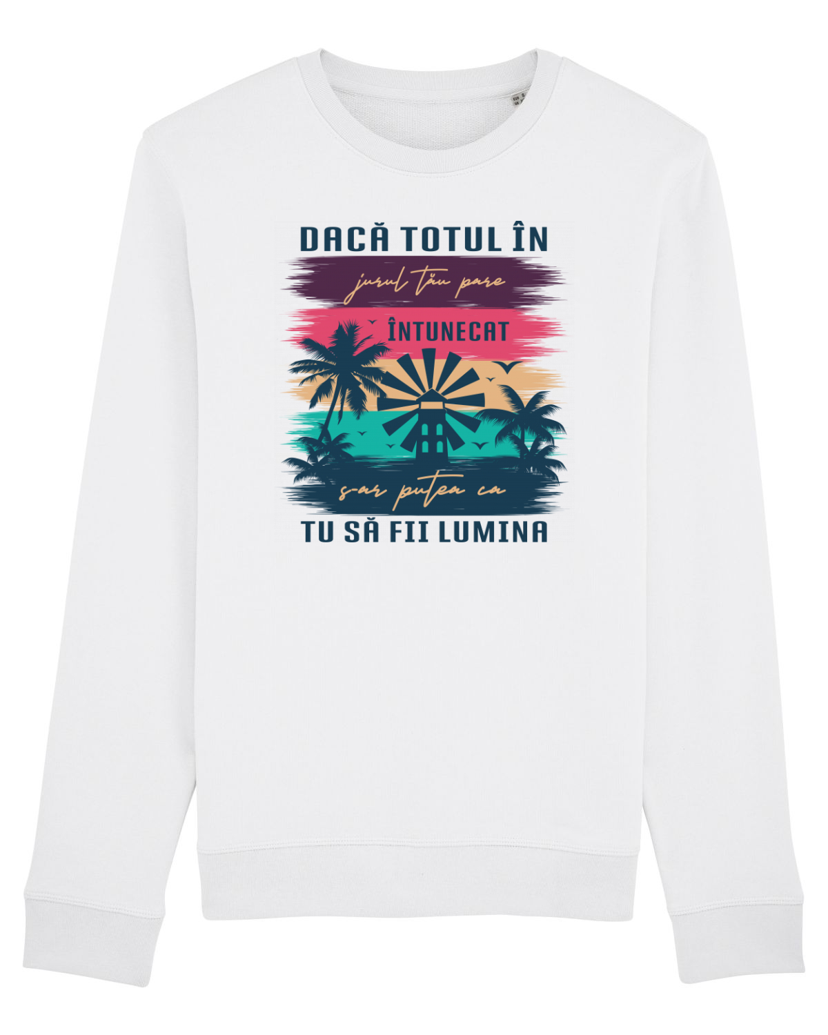 Bluză mânecă lungă Unisex Rise White