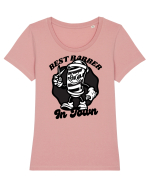 Best Barber In Town Tricou mânecă scurtă guler larg fitted Damă Expresser