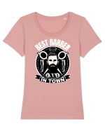 Best Barber In Town Tricou mânecă scurtă guler larg fitted Damă Expresser