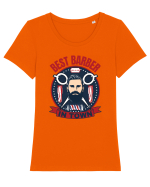 Best Barber In Town Tricou mânecă scurtă guler larg fitted Damă Expresser