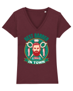 Best Barber In Town Tricou mânecă scurtă guler V Damă Evoker