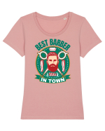 Best Barber In Town Tricou mânecă scurtă guler larg fitted Damă Expresser