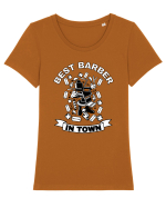 Best Barber In Town Tricou mânecă scurtă guler larg fitted Damă Expresser