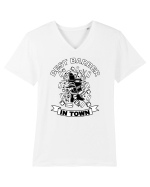 Best Barber In Town Tricou mânecă scurtă guler V Bărbat Presenter