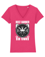Best Barber In Town Tricou mânecă scurtă guler V Damă Evoker