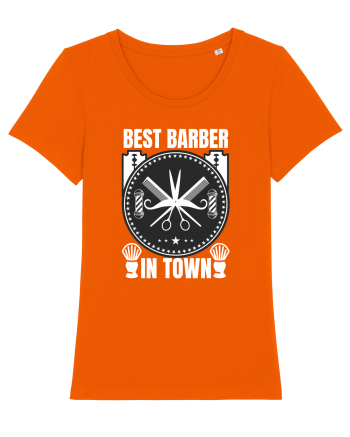 Best Barber In Town Bright Orange