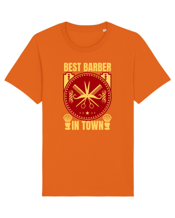 Best Barber In Town Bright Orange