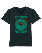 Best Barber In Town Tricou mânecă scurtă guler V Bărbat Presenter