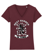 Best Barber In Town Tricou mânecă scurtă guler V Damă Evoker