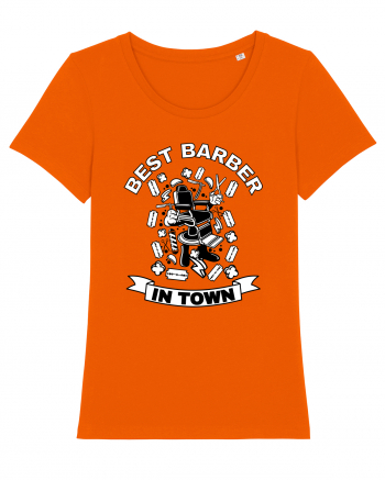 Best Barber In Town Bright Orange