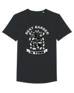 Best Barber In Town Tricou mânecă scurtă guler larg Bărbat Skater