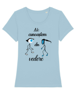 Ne cunoaștem din vedere Tricou mânecă scurtă guler larg fitted Damă Expresser