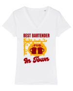 Best Bartender In Town  Tricou mânecă scurtă guler V Damă Evoker