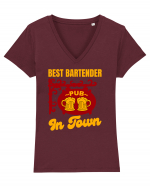 Best Bartender In Town  Tricou mânecă scurtă guler V Damă Evoker