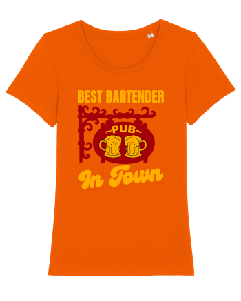 Best Bartender In Town  Bright Orange