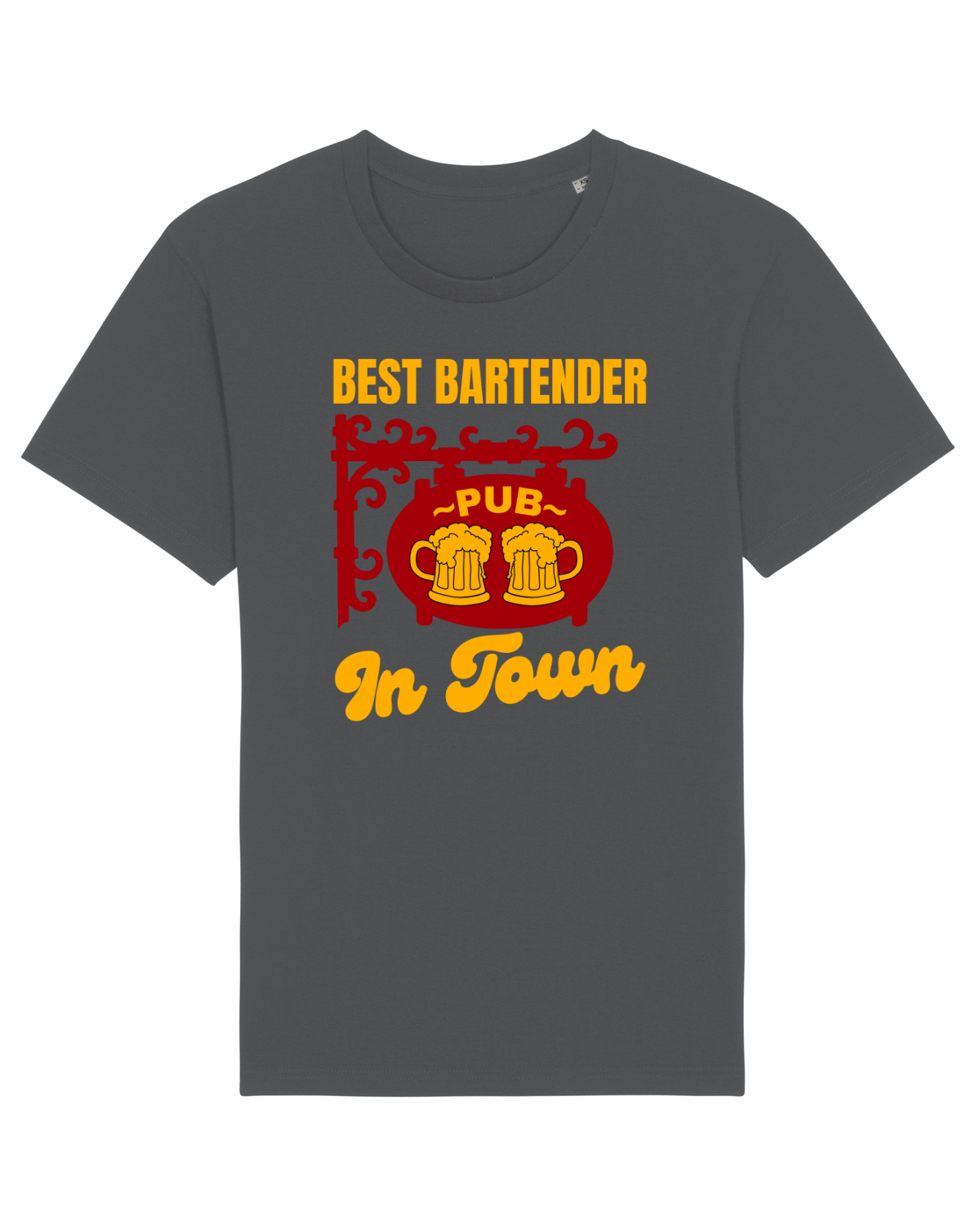 Tricou mânecă scurtă Unisex Rocker Anthracite
