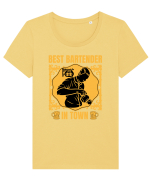 Best Bartender In Town  Tricou mânecă scurtă guler larg fitted Damă Expresser