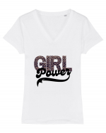 Girl Power Tricou mânecă scurtă guler V Damă Evoker