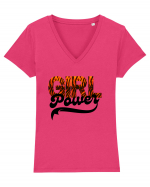 Girl Power Tricou mânecă scurtă guler V Damă Evoker