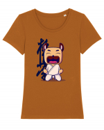 Karate Dog Tricou mânecă scurtă guler larg fitted Damă Expresser