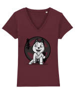 Karate Dog Tricou mânecă scurtă guler V Damă Evoker