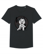 Karate Dog Tricou mânecă scurtă guler larg Bărbat Skater