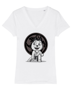 Karate Dog Tricou mânecă scurtă guler V Damă Evoker