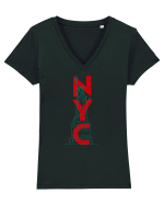 NYC(New York City) Tricou mânecă scurtă guler V Damă Evoker