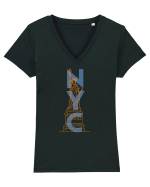 NYC(New York City) Tricou mânecă scurtă guler V Damă Evoker