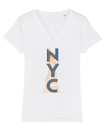 NYC(New York City) Tricou mânecă scurtă guler V Damă Evoker