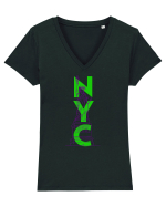NYC(New York City) Tricou mânecă scurtă guler V Damă Evoker