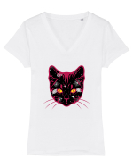 Galactic Cat Tricou mânecă scurtă guler V Damă Evoker