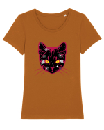 Galactic Cat Tricou mânecă scurtă guler larg fitted Damă Expresser