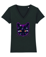 Galactic Cat Tricou mânecă scurtă guler V Damă Evoker