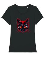 Galactic Cat Tricou mânecă scurtă guler larg fitted Damă Expresser