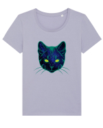 Galactic Cat Tricou mânecă scurtă guler larg fitted Damă Expresser