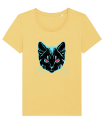 Galactic Cat Tricou mânecă scurtă guler larg fitted Damă Expresser