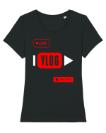 I vlog Tricou mânecă scurtă guler larg fitted Damă Expresser