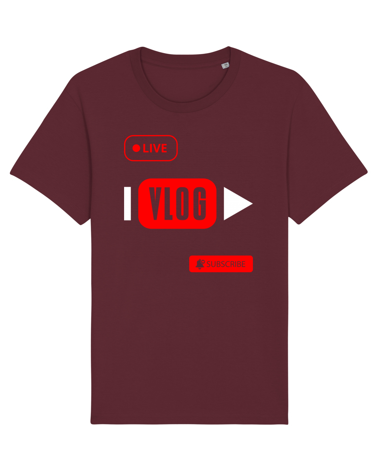 Tricou mânecă scurtă Unisex Rocker Burgundy